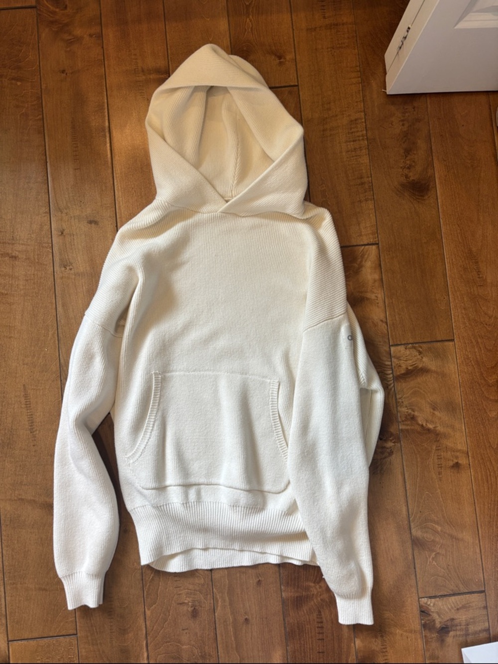 Alo Scholar Hooded Sweater — XS Ivory